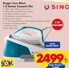 SİNGER TRUE BLAST 1.0 BUHAR KAZANLI ÜTÜ SİNGER TRUE BLAST 1.0 BUHAR KAZANLI ÜTÜ